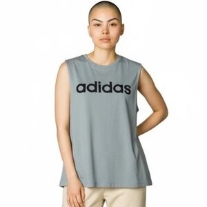 Adidas Blue Tank Top Athletic Workout Gym Yoga Size M Activewear Sleeveless Tee